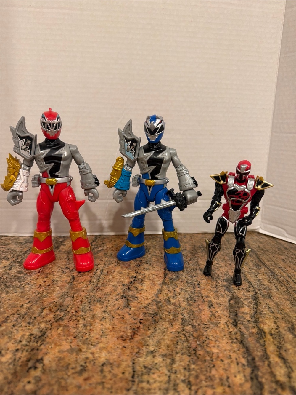 Power Rangers Battle Attackers Dino Fury Red Blue & Super Ninja Master Lot Of 3